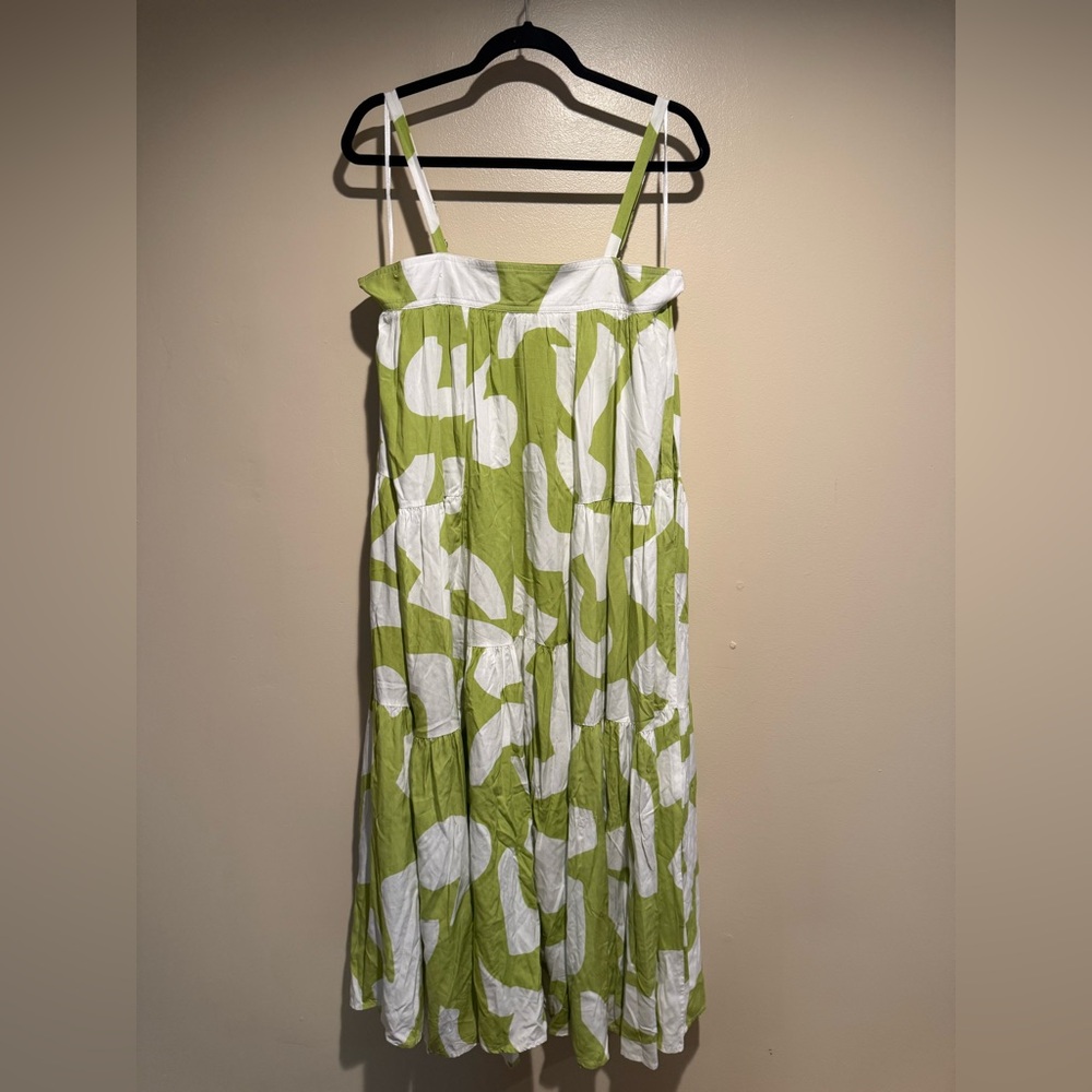 Green and White Maxi Dress